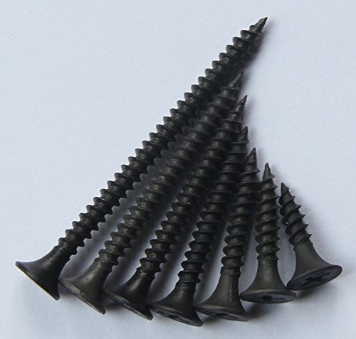 IEUYO 300 PCS Wood Screw Assortment Kit, Bugle Head, Phillips Drive, Black Oxide Finish, For Drywall, Wood, 7Size, M3.5x16/20/25/30/35/40/50