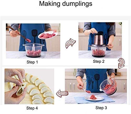 CEHNXIU-Electric-Food-Chopper-300W-Mini-Food-Processor-5-Cup-Glass-Bowl-Grinder-for-Meat-Vegetables-Fruit-and-Nuts-with-HighLow-Speed-ChoiceStainless-Steel-Motor-Unit-and-Sharp-Blades