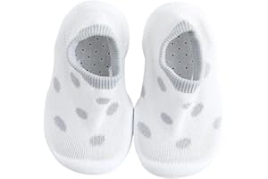 FABRST Unisex Baby Girls Boys Slipper Socks Shoes, Non-Slip Rubber Sole Toddler House Floor Slipper Crib Shoes