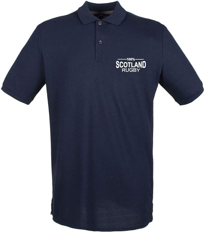 100 Scotland Rugby Polo Mens Navy Medium Amazon.co.uk Clothing
