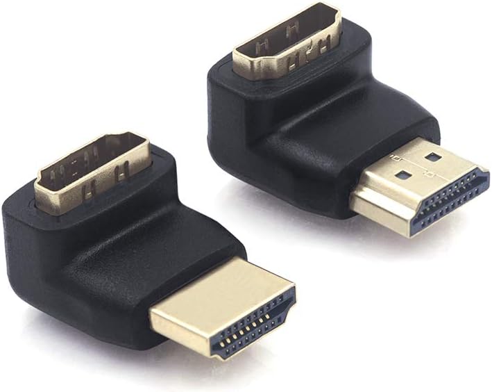 VCE Combo HDMI 90 Degree and 270 Degree Right Angle Male to Female Adapter 3D&4K Supported: Home Audio & Theater