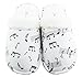 Leisureland Women's Cotton Flannel Cozy Slippers Music Notes (Medium)