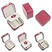 Small Travel Jewelry Box Organizer PU Leather Portable Storage Case for Mini by Angela and Tina (red)