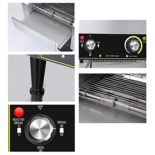 Commercial Conveyor Toaster, Bread Toaster Oven Stainless Steel Baking Container 14.4 x 4.3in, 450pcs/h