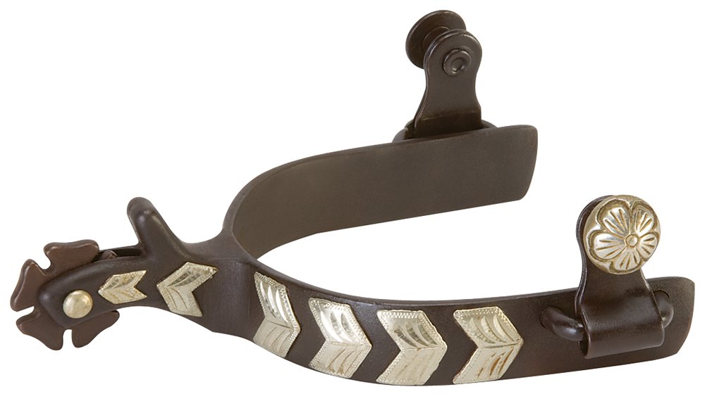 Weaver Leather Men's Show Spur with German Silver Chevron Trim, 1.25