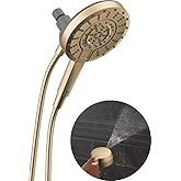 Delta 5-Setting In2ition 2-in-1 Dual Shower Head with Handheld High Pressure ProClean Spray, Brushed Gold Detachable Shower Head with Hose, 1.75 GPM Flow Rate, Champagne Bronze 75548CZ
