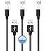 LOVRI 3pack 10ft Nylon Braided Charging Cable Cord 8Pin Lightning to USB Cable Charger Compatible with iPhone 7/ 7 Plus/6/6s/6 plus/6s plus, iPhone 5/5s/5c,iPad, iPod and More (Black Gray)