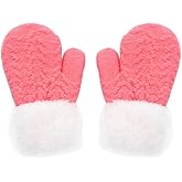 OVOY Kids Winter Soft Warm Mittens - Cold Weather Cozy Thermal Elastic Knit Gloves for 2-6 Years Old