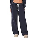 HeSaYep Women's Fleece Lined Sweatpants Wide Leg Thermal Winter Warm Baggy Sweat Pants with Pockets