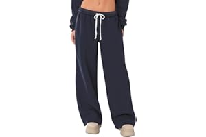 HeSaYep Women's Fleece Lined Sweatpants Wide Leg Thermal Winter Warm Baggy Sweat Pants with Pockets