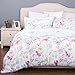 Bedsure Printed Floral Duvet Cover Set Queen/Full Size White Soft Duvet Cover 3 Pieces Bedding Sets