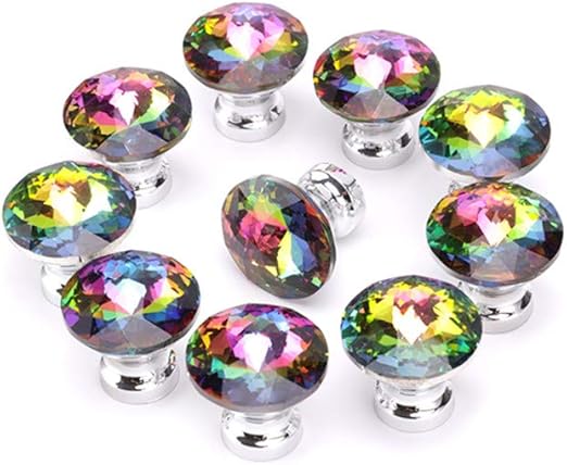 Amazon Com Shopline 10 Pieces Colorful Crystal Glass Drawer Knobs