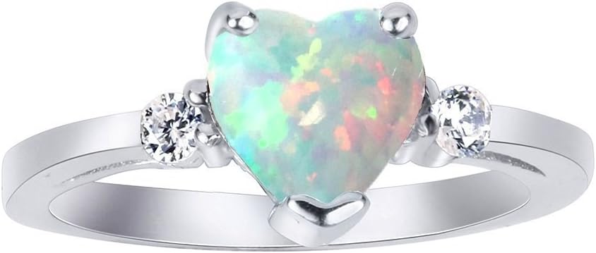 Cubic Zirconia Heart Promise Ring Sterling Silver (Color Options Size 3-15)