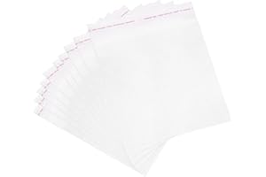 UXCELL 100 Clear Cello Bags, 6-1/2" x 6-1/2" Plastic Self Sealing OPP Cello Treat Bags for Packing Cookies, Candy, Jewelry, G