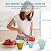 8 Pack Reusable Silicone Food Bag Zip Lock Containers, BPA Free Leakproof Cup Pattern Dishes Storage Bags for Fruit / Snack / Vegetables, Microwave Dishwasher & Freezer Safe, (Blue)