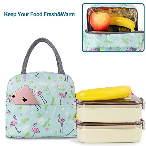 image for Buringer Insulated Lunch Bag Cooler Tote with Front Pocket Zipper Clos