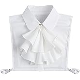 XEPST Detachable Fake Collar Women’s Dickey Collar Victorian Blouses for Women Colonial Costume European Vintage Palace Adjustable Half Shirt Collars White