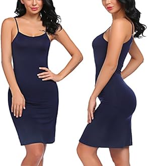 AvidloveWomen Full Slips Sexy Chemise Nightgown V Neck Straight Dress Nightwear S-4XL