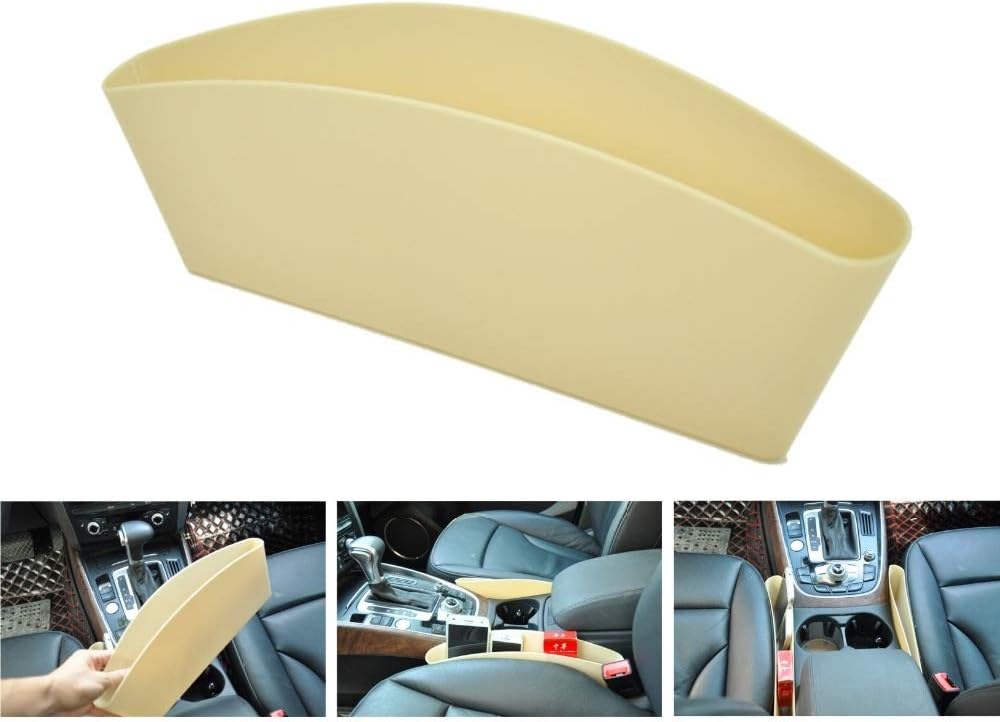RoY Imaging for Maruti Suzuki Swift Caddy Car Catcher Storage Bag Box Seat Side Gap Pocket Set of 2 (Beige)