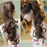 X&Y ANGEL Ladies Curly/Wavy Natural Long Wigs Hair Extensions Clip Claw Ponytail 10 Colors