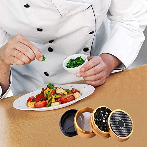 4 Piece Premium Aluminum Herb Grinders,Speaker Pattern Metal Tobacco Grinder with Sifter and Magnetic Top,2.4inch(Gold)