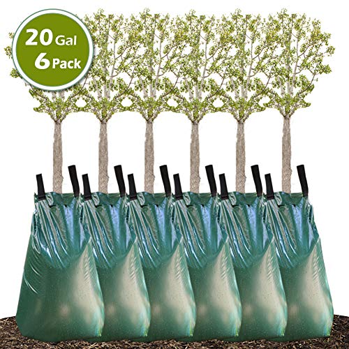 REMIAWY Tree Watering Bag, 20 Gallon Slow Release Irrigation Watering Bag for Trees, Made of Durable PVC Material with Zipper (6 Pack 5-8 Hours Releasing Time)