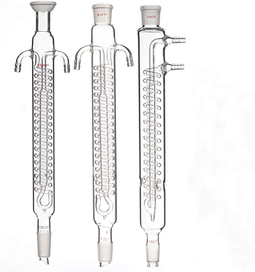 TTSUAI Condenser Coiled Distillation Apparatus Condenser Lab Glassware,Double / 200mm 19 2
