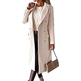 IDEALSANXUN Womens Long Wool Coat Double Breasted Trench Coat Fall Winter Clothes
