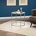 Sauder International Lux Round Side Table, in Satin Gold Finish
