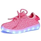 Cayanland 11 Colors Modes Kids' LED Light Up Shoes Kids Fashion Sneakers Sports Loafers£¬15,Pink34