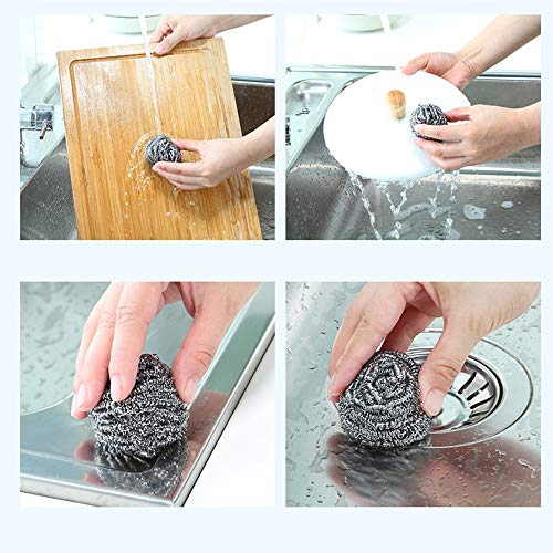 Limeow Roestvrij stalen pannenkrabber van roestvrij staal, roestvrij staal, schuurspons, helpt bij het verwijderen van… - Afbeelding 6