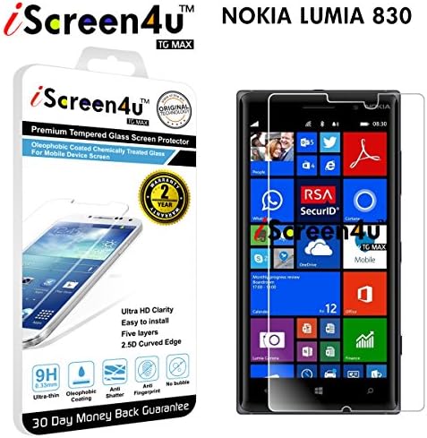 Lumia 830 Screen Protector - iScreen4u TG MAX 2.5D Rounded Edge 0.33mm Ultra-thin Tempered Glass Screen Protector with a 2-year limited warranty (Nokia - Lumia 830)