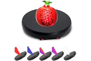 JAYEGT Motorized Rotating Display Stand with 5 Color LED Light , 10 inch /55lbs Load, 360 Degree Electronic Turntable Display Stand for Photography Products Shows, Jewelry, Watch, 3D Models, Cake