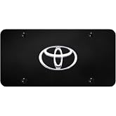 Au-Tomotive Gold, Inc. Officially Licensed Chrome Logo on Black License Plate for Toyota