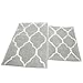 U'Artlines 2Pcs Doormat Area Rugs Microfiber Decorative Non Slip Floor Mat Machine Washable for Indoor Outdoor Entryway Kitchen (17.7x25.6+17.7x47.2, Gray)
