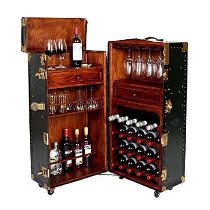 Artikle Leather & Wood Bar Cabinet
