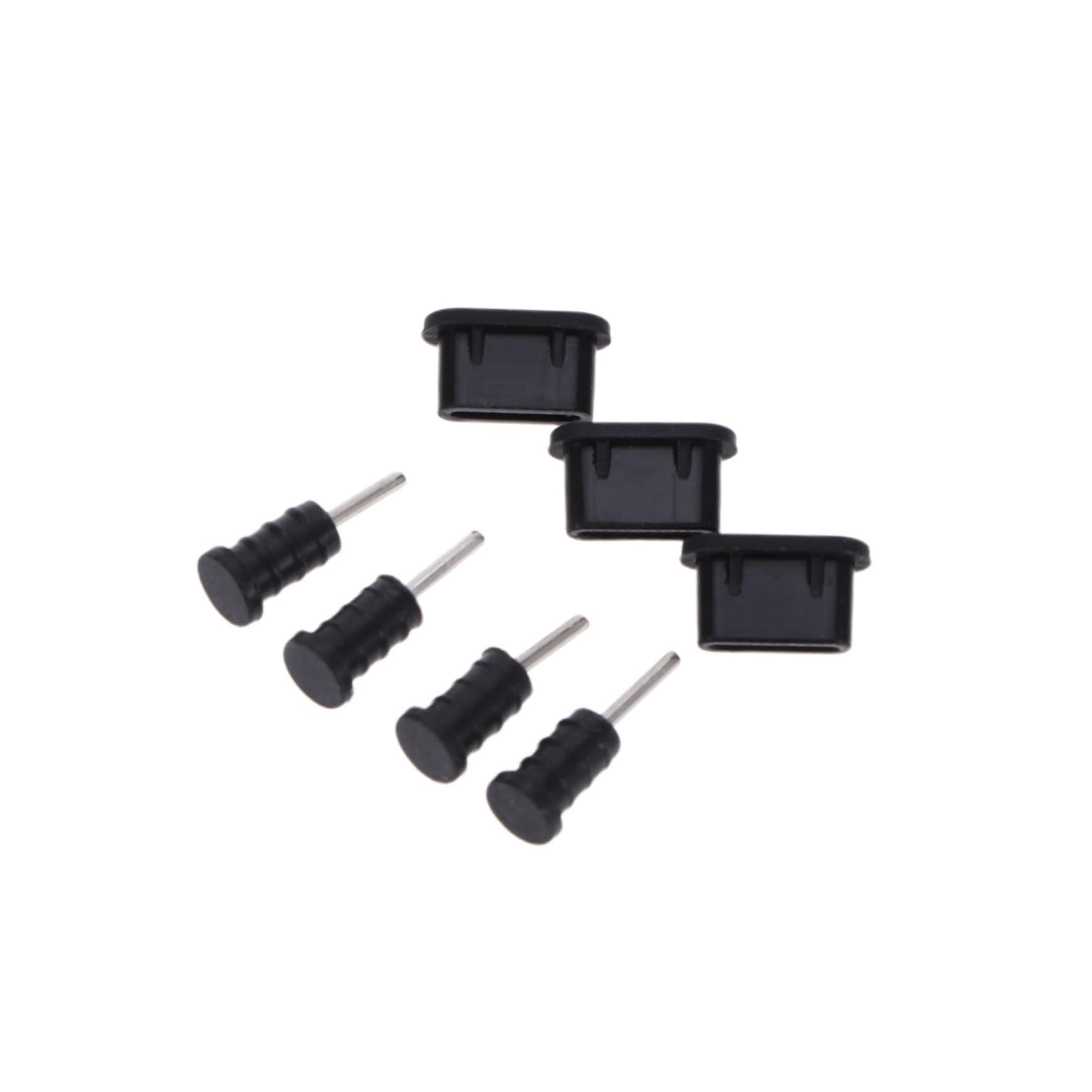 Hemobllo - Silicone Dust Port Plug Cover for Smartphone, Compatible with Type- C Phones, Laptop and Computer (Black)