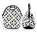 MangGou White & Black Geometric Pattern Waterproof Lunch Bags for Women fashion Reusable Insulated Lunch Boxes for School Work Office Picnic Travel Neoprene Lunch Tote with Side Pocket Zipper Closure