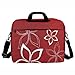 17 Inch Red Flowers Floral Design Laptop Computer Carrying Case Messenger Shoulder Bag Briefcase