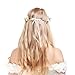 Valdler Little Daisy Flower Headband Crown with Adjustable Ribbon for Wedding Festivals Ivory