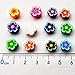 Mosheng Accessory 100pcs Mix Assorted Fimo Polymer Clay Beads Findings with Hole Charm Necklace Bracelet Chain Jewelry Making Colorful Beads DIY Craft Supply (Flower)
