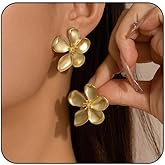 Chunky Flower Earrings for Women,Vintage Irregular Multicolor Petal Earring Statement Dripping Oil Flowers Earring Fashion Simplicity Jewelry