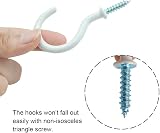 Tinsellns 70pcs White Screw In Eye Hooks Steel Plastic Coated Ceiling Hooks view 3