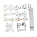 BonnyGirl Boutique Baby Girls Toddler Hair Bow Clips Barrettes with Hair Bows Holder (White)