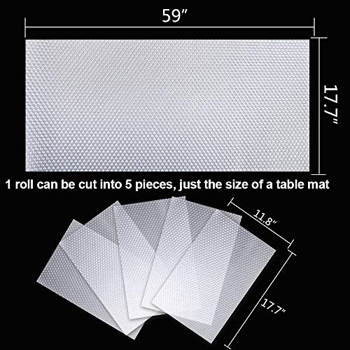 Mebbay 4 Rolls EVA Shelf Liners for Kitchen, Cabinet Cupboard, Non-Slip Drawer Liners for Refrigerator, Desk, Shoe Placemats with Anti-Slip Grain, 17.7 x 59 inches - Clear - Thumbnail 2