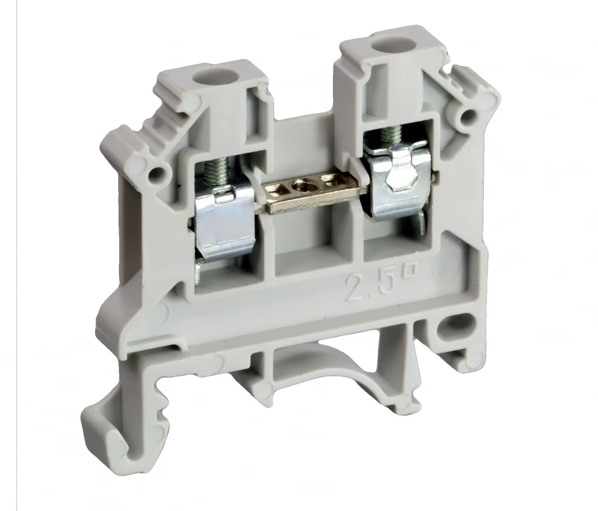 SIMET Brand ZSG1-2.5NS Rail Mounted Screw Terminal Block Grey
