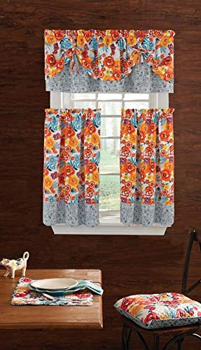 The Pioneer Woman "Flea Market 3-Piece Window Set 1 Valance & 2 Tiers
