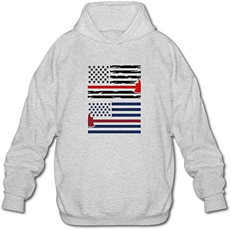 PPANFKEI Firefighter Firefighting Flag Men's Novelty Thin Hoodie Digital Print Hooded Hoody