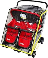 IPENNY Universal Twin Stroller Rain Cover for Double Side by Side Pram view 5