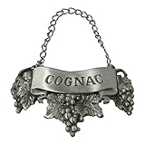 Embossed Pewter Liquor Bottle or Decanter Label Cognac